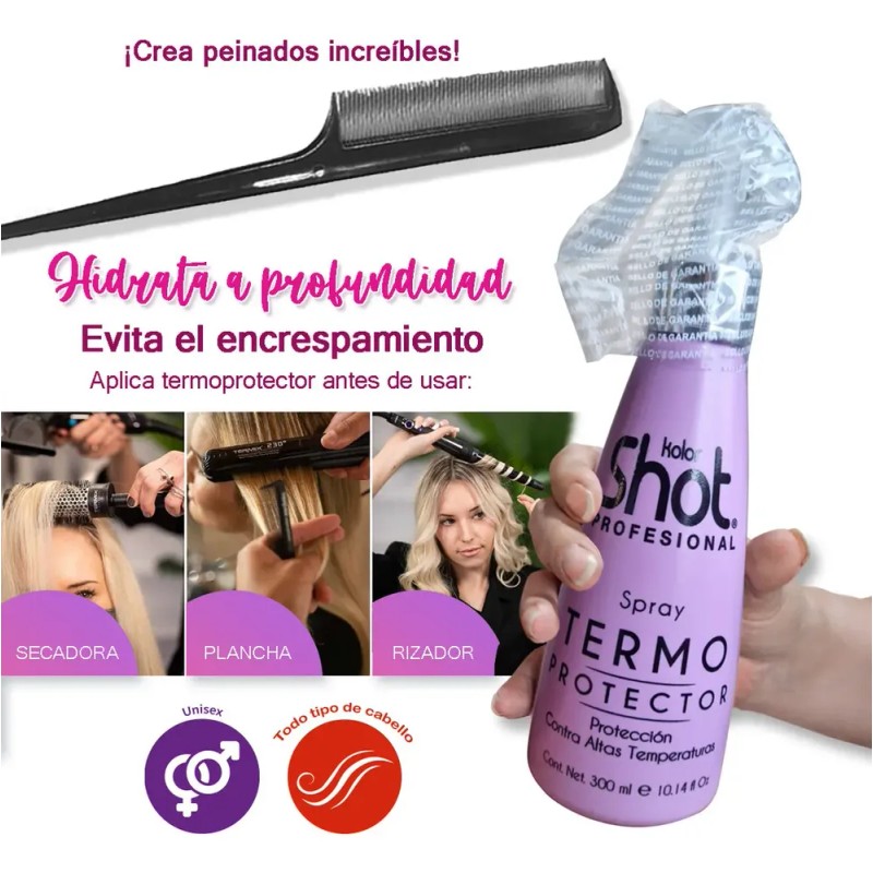 Termo Protector con Keratina Antifrizz para Planchado Express protege del