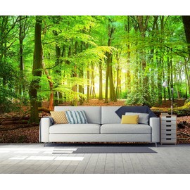 Reyhui Forest Wall Murals Landscape Tree Wallpaper Mural Wall Decor for Bedroom, Living Room, Kids Room