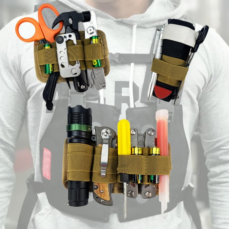 EDC Elastic Organiser Patch, Tactical Bag Insert Elastic Holder, Modular