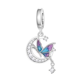 PANPOKI Charms 925 Sterling Silver Bead Charm for Women Compatible with European Bracelets and Necklaces, Sterling Silver, No Gemstone