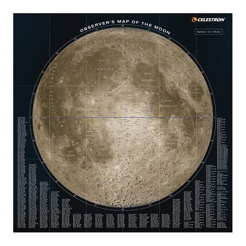 Celestron 93704 Observer’s Map of The Moon