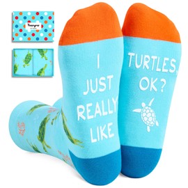 HAPPYPOP Turtle Gifts for Men - Funny Sea Turtle Socks Ocean Gifts for Women Teen Girls