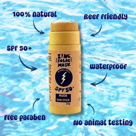 Barreltopia Surf Stick Sun Cream Face 50+ Zinc Colouring Pencils - Sun Cream Face SPF 50 - Sun Zapper Waterproof Eco Natural