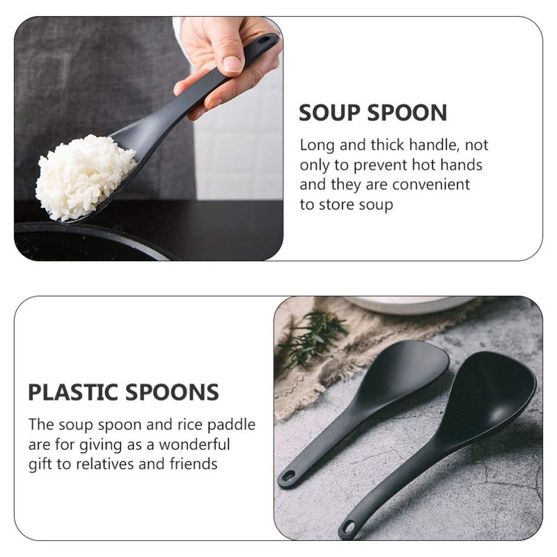 DOITOOL 2Pcs Rice Paddle Spoon Soup Spoon Non Stick Rice