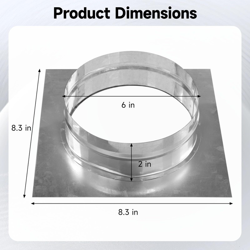 yeesport 6 In Duct Connector Flange, Anti-Rust Galvanized Iron Duct