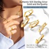 Sterling Silver Adjustable Initial Rings for Women Teens Gold Open
