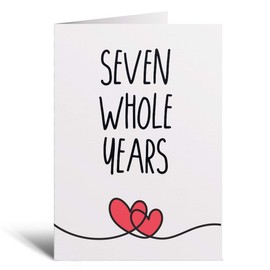Postcard Prints - 7 Year Anniversary Card For Husband or Wife Anniversary Card for 7th Anniversary Card For Boyfriend or Girlfriend Seven Wedding Anniversary