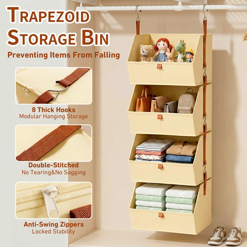 Hanging Closet Organizer 4 Tier, 4 Pack
