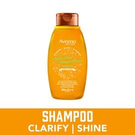 Aveeno Apple Cider Vinegar Shampoo + Conditioner for Balance & High Shine, Daily Clarifying & Soothing Scalp Shampoo for Oily or Dull Hair, Paraben & Dye-Free, 12 Fl Oz (Package May Vary)