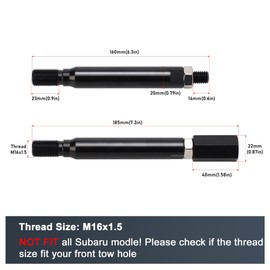 CNSPEED Front Bumper Tow Hook License Plate Mount Relocator Bracket Mounting Bolt Adapter Kit for Subaru BRZ WRX Crossbrek Forester Toyota 86 Prius Scion FR-S (Thread M16 x 1.5)