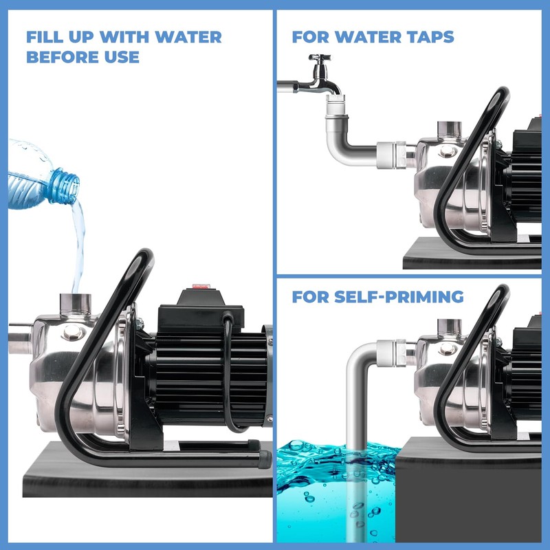 XtremepowerUS 1HP Portable Shallow Well Pump Water Transfer Pump 930GPH