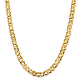 Necklace Real 18Kt Yellow Gold Filled Solid 10mm Curb Cuban Chain 70 cm 28 inch