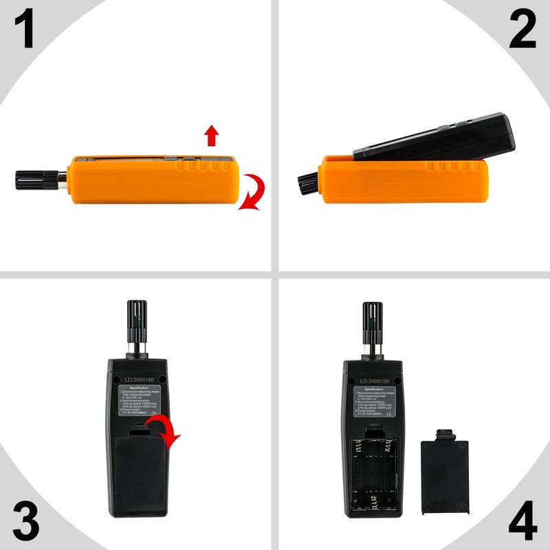 Handheld Hygrometer, Digital Hygrometer Thermometer 0~100% RH/ -30~60°C (-22~140°F) LCD