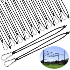 GliCraft 25 Pcs Batting Cage Net Hangers Heavy Duty Steel Carabiners and Lanyards Batting Cage Accessories Net Hangers for Hanging Baseball Softball Batting Cage Nets