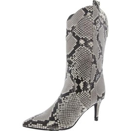Guess Women's WURLIE Mid Calf Boot, Black/White Snake 002, 11
