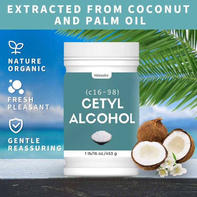 Hznxolrc 16 oz Cetyl Alcohol for Making Lotions, Premium Cetyl