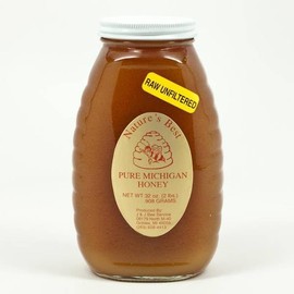 Country Life Natural Foods Michigan Light Raw Honey, Unfiltered, Unpasteurized, 2 lb Glass