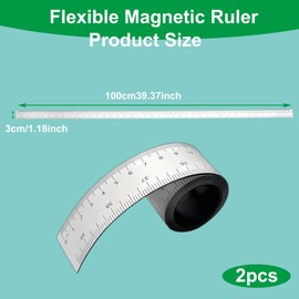 2 PCS 39.37 Inch Flexible Magnetic Ruler with Inches and Centimeters - Durable Magnet Measuring Tape for Lathes, Workshops, Table Saws, and Mills - Easy to Use and Take