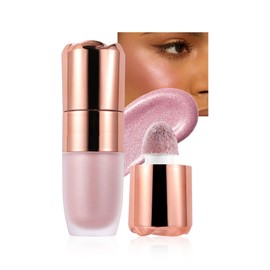 DLZZRS Liquid Glitter Highlighter, Cream Contour Stick Makeup Highlighter Rose Contouring Stick for Face & Body, Glow Long-Lasting Waterproof Multi-Use Highlight & Contour Beauty Wand for Women(#04)