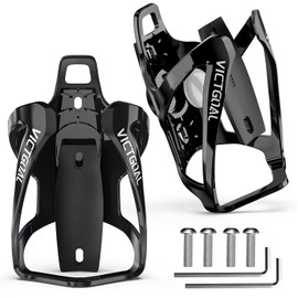 VICTGOAL Bicycle Water Bottle Holder for Airtag Bike Mount Hidden Waterproof Anti-Theft Tracker Case for Road Mountain Bikes Bottles Cage (DarkBlack+DarkBlack)