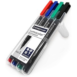 Staedtler Lumocolor OHp Pen Perm Superfine 0.4 Asstd 313 Pk4