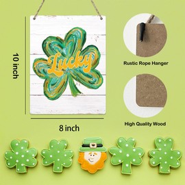 St Patrick's Day Decorations Irish Blessing Hanging Wall Decor Lucky Shamrock Wall Decor St Patrick's Day Decorations for The Home, Rustic Home Farmhouse Party Wood Wall Art Sign Decor