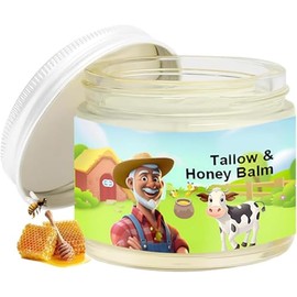 Tallow and Honey Balm, Beef Tallow for Skin, Tallow Face Moisturizer | All-Natural Moisturizer with Grass-Fed Beef Tallow & Raw Wild Honey for Smooth, Hydrated Skin, Natural Formula