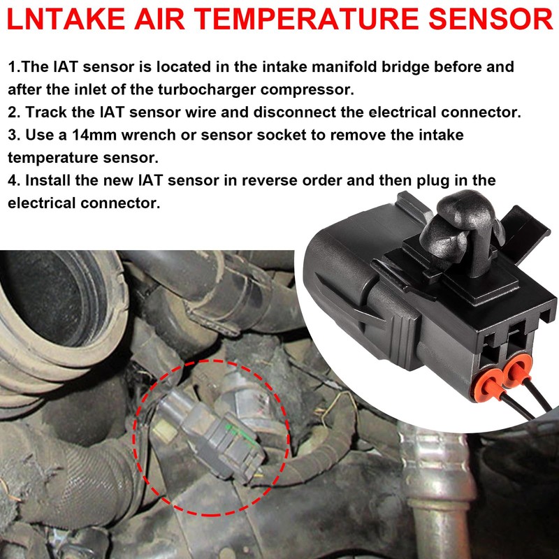 97381182 Intake Air Temperature Sensor Fit for 2006-2010 LBZ/LMM 6.6L