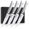 Steak Knives Set of 4, 5-Inch Serrated Stainless Steel Dinner
