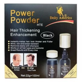 Deity America Hair Thickening Enhancement Black Color 2 Set (22g Powder + 100ml