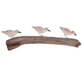American Made Sandpiper Birds on Driftwood Wall Sculpture, 20"