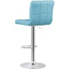 SEGAWE Blue Square PU Leather Adjustable Bar Stools Counter Height