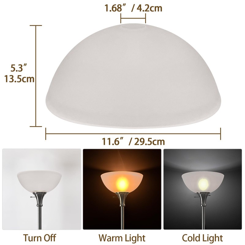 Glass Lamp Shade Replacement for Torchiere Floor Lamps，Lamp Shade for