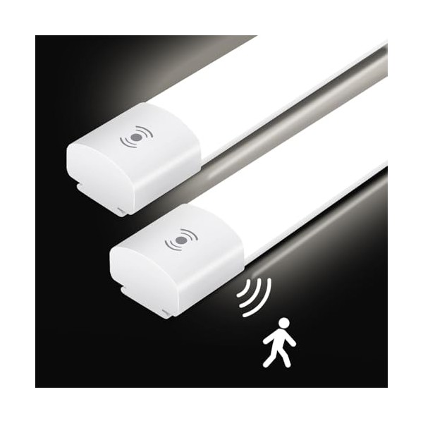 IEGLED 2er Led Feuchtraumleuchte mit Bewegungsmelder 60CM, Deckenleuchte Led R?hre