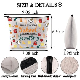 BDPWSS Secretary Appreciation Gifts for Women Admin Assistant Gift Funny Administrative Professional Day Gift Zipper Pouch (Caring Secretary bagCA)