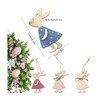 12pcs Easter Wooden Rabbit Ornaments Family DIY Mr.Bunny Cutout Tree