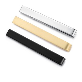 HONEY BEAR Set of 3 5.4 cm Men's Tie Clips for Normal Tie, Stainless Steel Tie Clip (3 Pieces for Normal Tie with Box B), stainless steel, No Gemstone