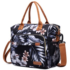 TuErcao Lunch Bags for Women - Boite a Lunch Femme Reusable Adult Sac a Lunch for Work, Floral