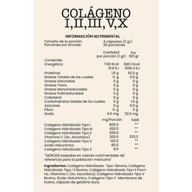 Colágeno Completo (I, II, III, V y X) - Apoyo Integral para la Piel, Articulaciones y Huesos (120 cápsulas) - Joycare Juliana