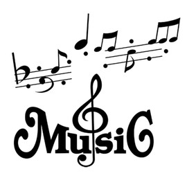 Music Wall Decal Music and Notation Decal Quote Home Decor Art Quote Decals Wall Art Sticker Decal(Black)