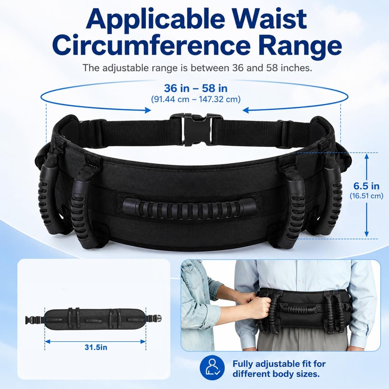 N1NZDYY Gait Belt for Seniors, Transfer Belt with Padded Handle