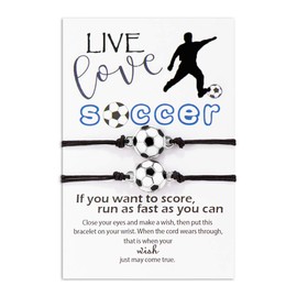 Jeka Soccer Gifts for 8-12 Rope Bracelet for Women Men Bff Bracelets for 2 Set Soccer Friendship Matching Football Jewelry Gifts for Bracelets