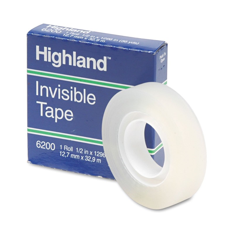 Highland Transparent Tape, 1 Roll, 3/4 in x 72 yd