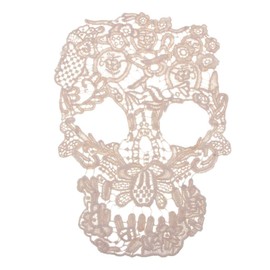 zalati Lace Applique Patch Embroidery Cotton Skull Sewing Badge