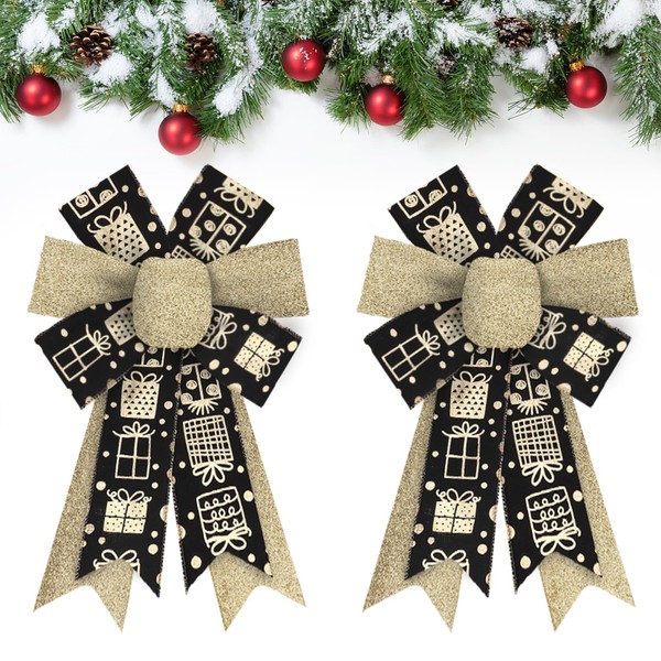 Estivaux 2 Pieces Christmas Bows for Wreath, Xmas Wreath Bows