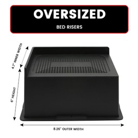 MYMULIKE Bed Risers 6 Inch Heavy Duty, Oversized Furnitures Risers 6 inch Support 6000 lbs, Bed Table Rising Blocks, Fits for Couch, Sofa, Chair, Furniture Lifts 4 Pack
