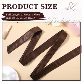 HaiFafafaing Obi Belts For Women, Fashion Leather Wrap Belt, Pu Sash Belt Women 68 X1.5 Inch Womens Leather Belt, Dress Belt Coffee Tie, Trench Coat Belt Replacement (Coffee)