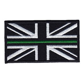 Thin Green Line Ambulance Service Union Jack Hook & Loop Backed Patch UK