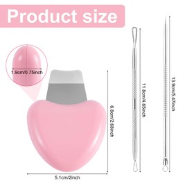 Skin Scrubber Face Spatula, Blackhead Scraper Pimple Scraper Shovel Stainless Steel Blackhead Remover Tools Acne Whitehead Comedones Extractor Included for Women Men Pore Cleaner