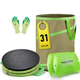 Colwelt Collapsible Garden Bag 31 Gallon, Heavy Duty Leaf Bags Collapsible Yard Waste, Pop up Garden Trash Bag with Hard Shell Base, Reusable Garden Bags for Yard Garden Camping